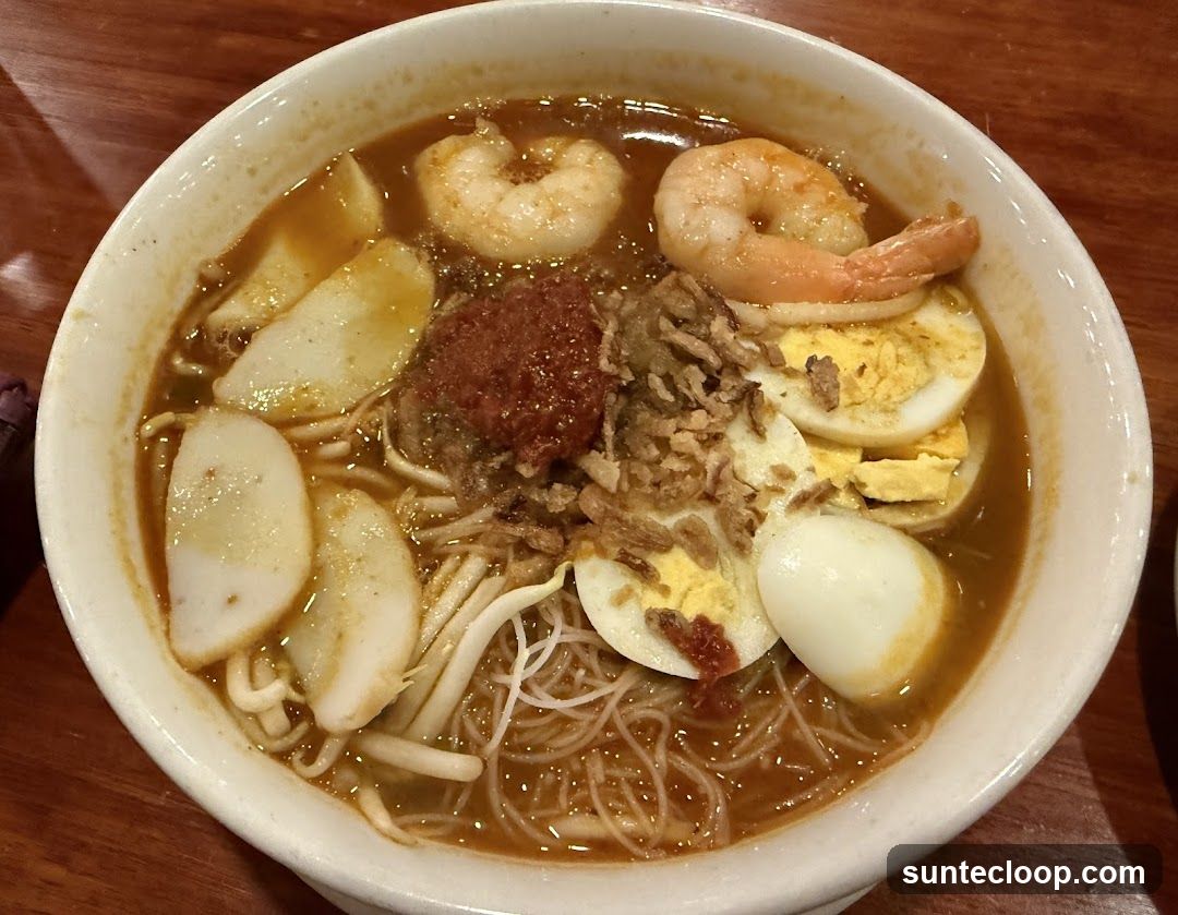 Bowl of Noodles with Shrimp and Egg