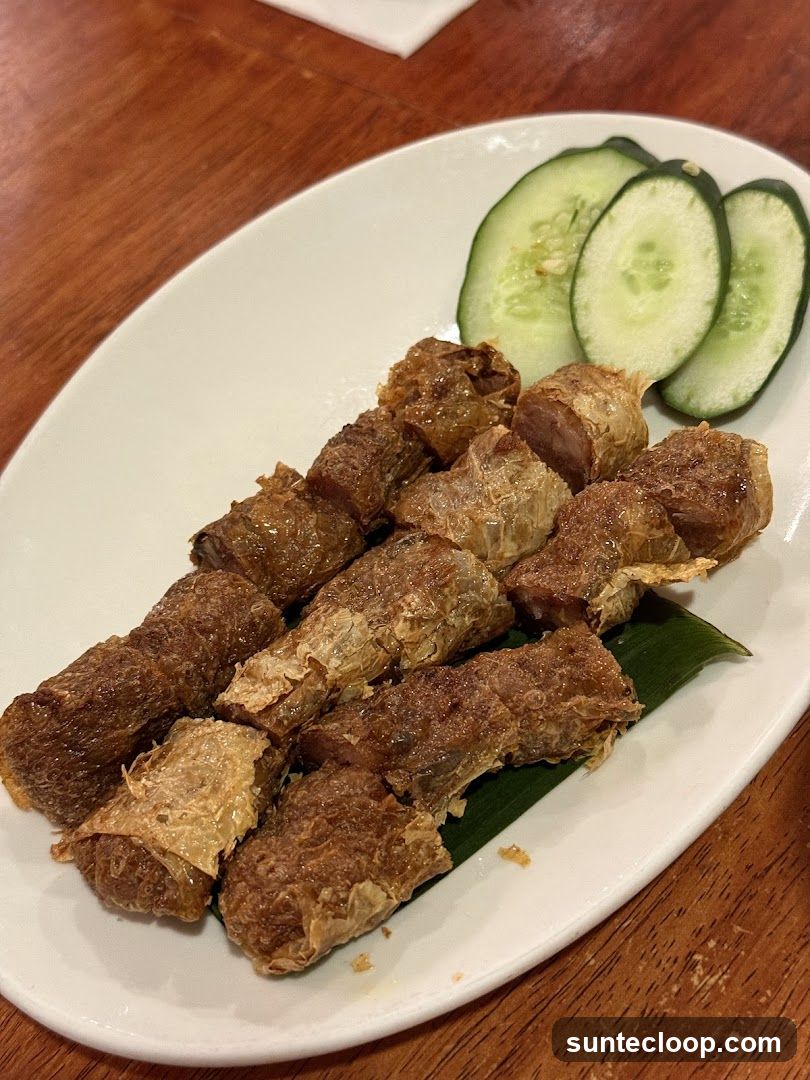 Fried Rolls with Cucumber Slices