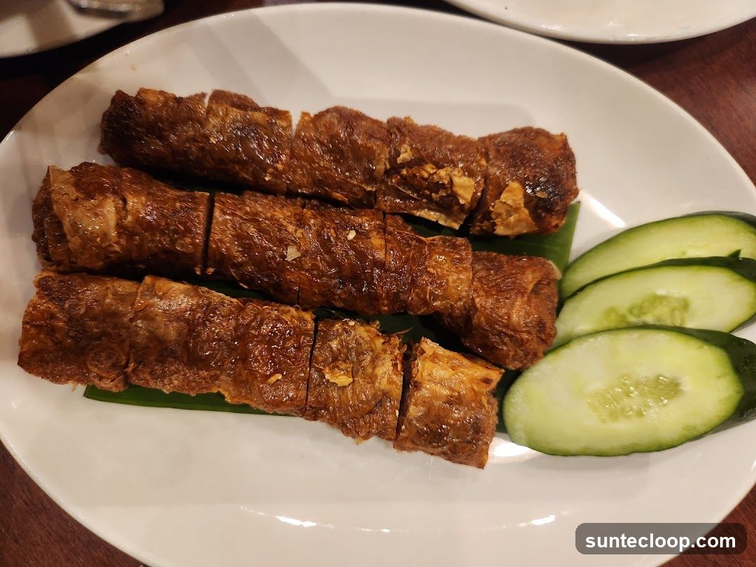 Fried Rolls with Cucumber Slices