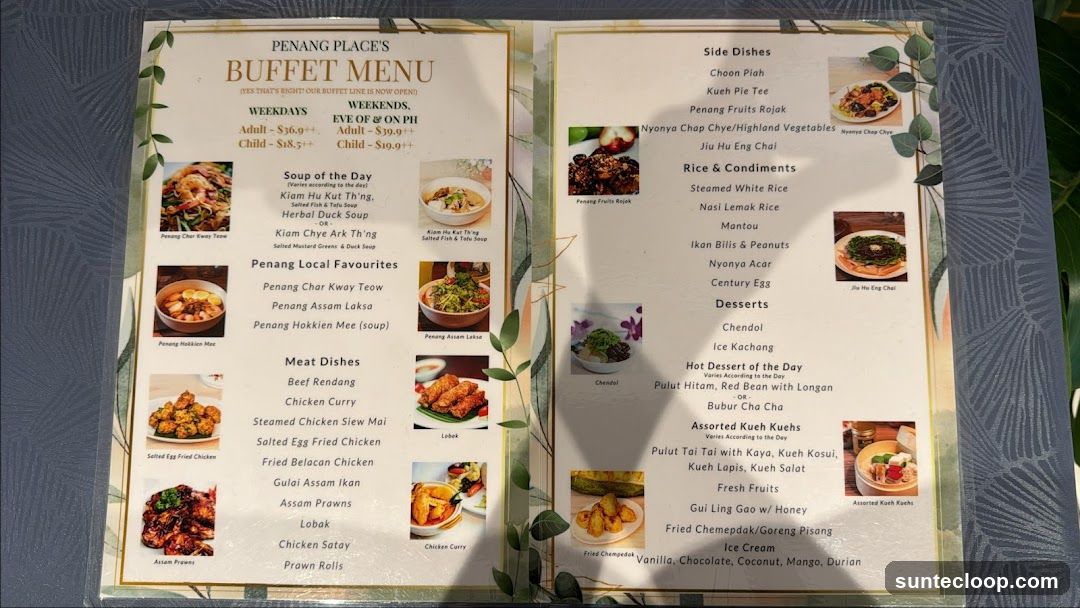 PENANG PLACE'S BUFFET MENU