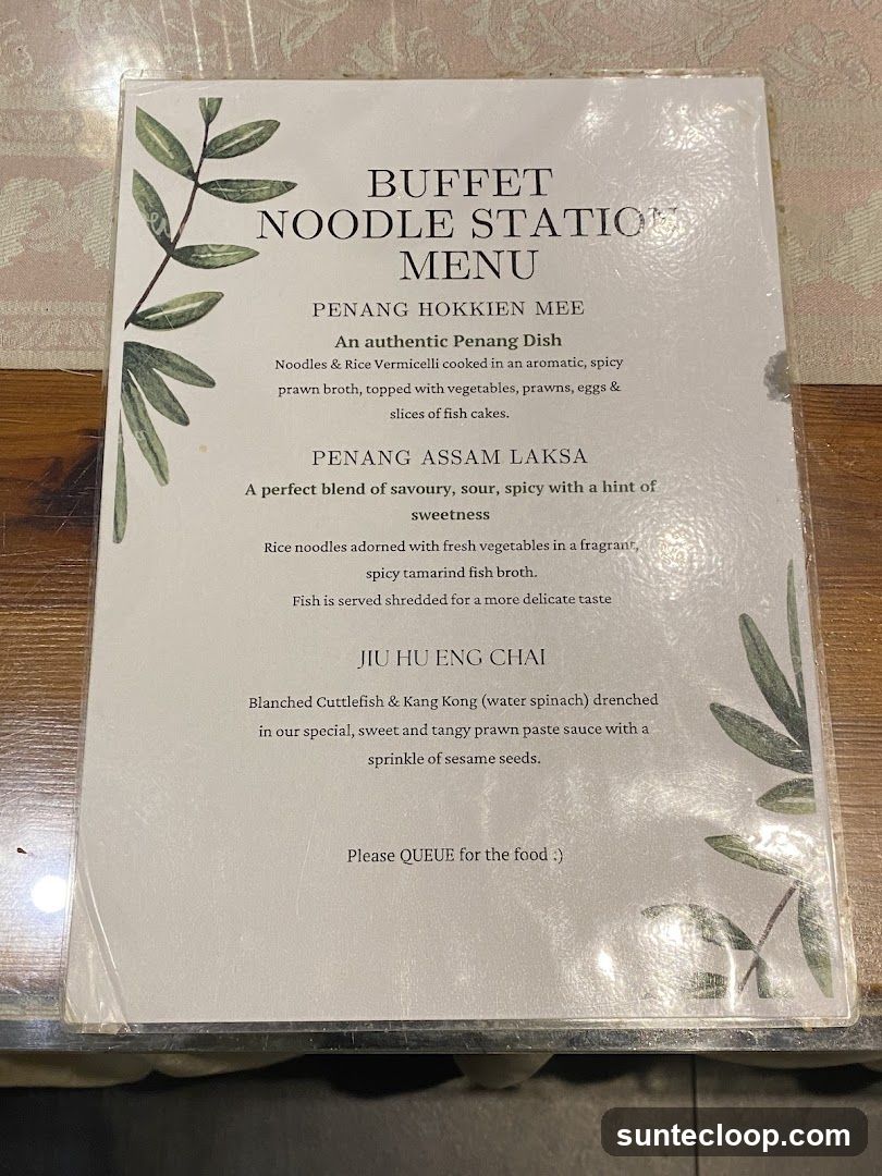 Buffet Noodle Station Menu