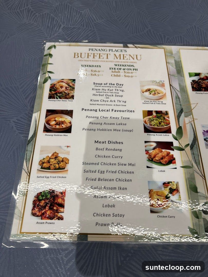 PENANG PLACE'S BUFFET MENU
