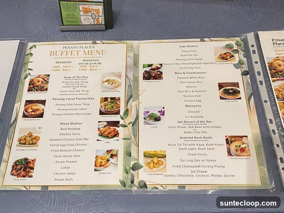 PENANG PLACE'S BUFFET MENU