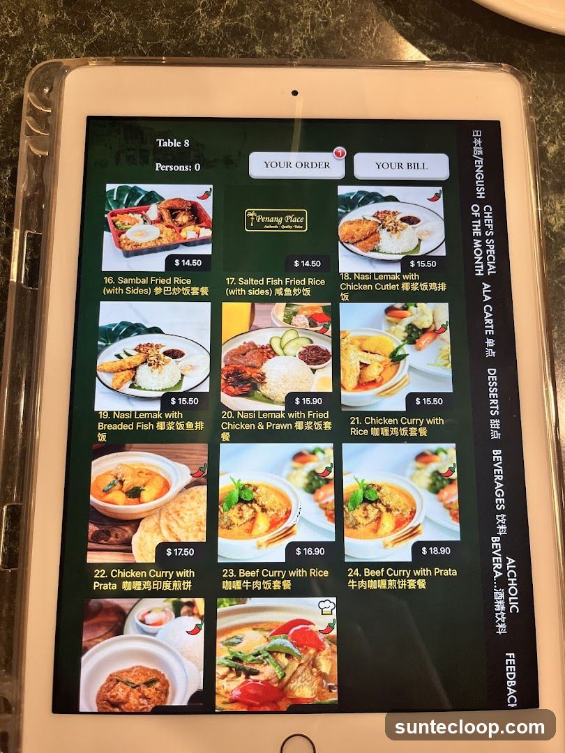 Penang Place Menu