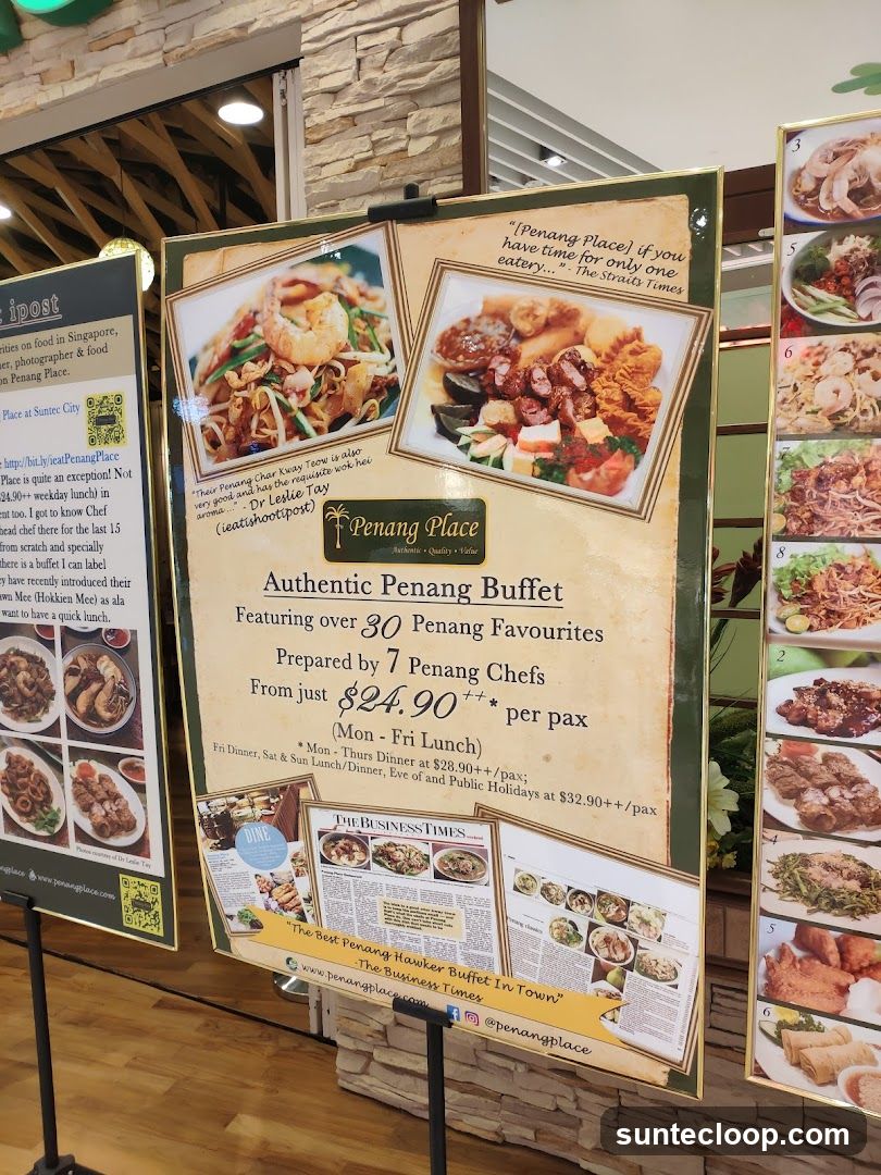 Authentic Penang Buffet Menu