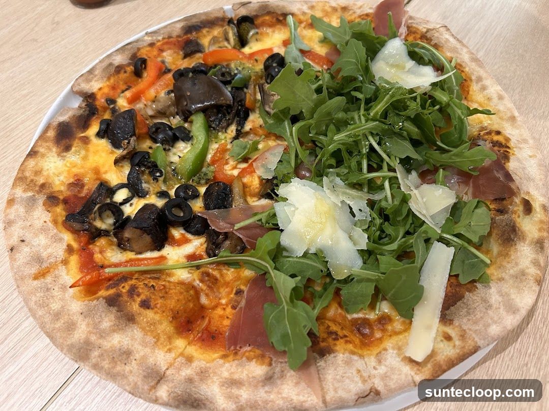 Pizza with Prosciutto and Arugula