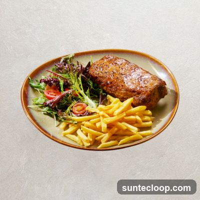 Steak, Fries, and Salad