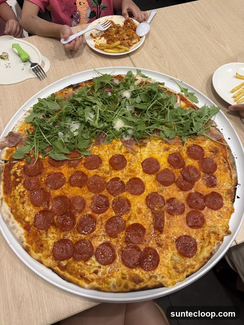Half Pepperoni, Half Arugula Pizza
