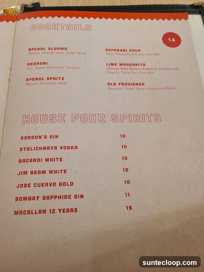 Cocktails and House Pour Spirits
