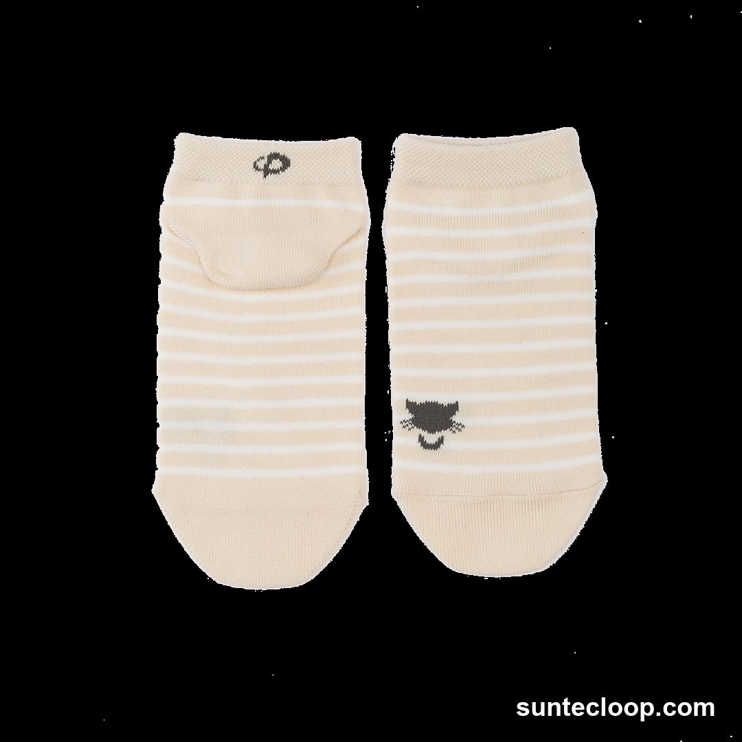 Striped Socks with Cat Design