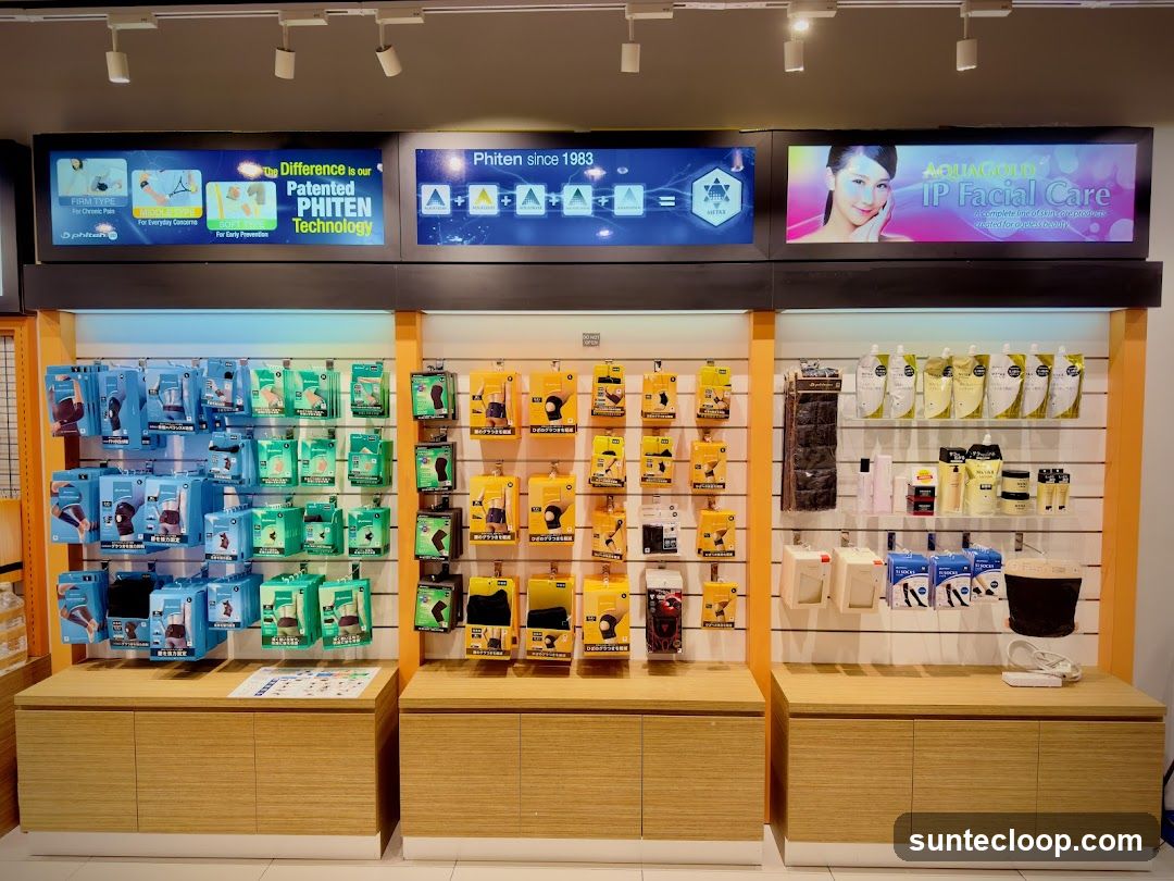 Phiten and AquaGold Products Display