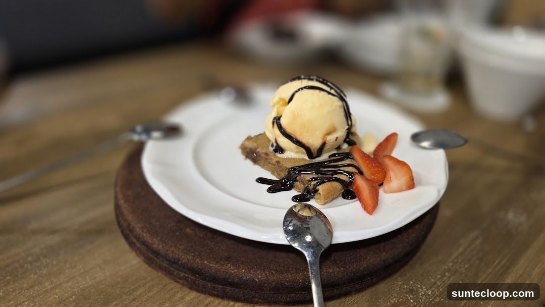 Dessert with Ice Cream and Strawberries