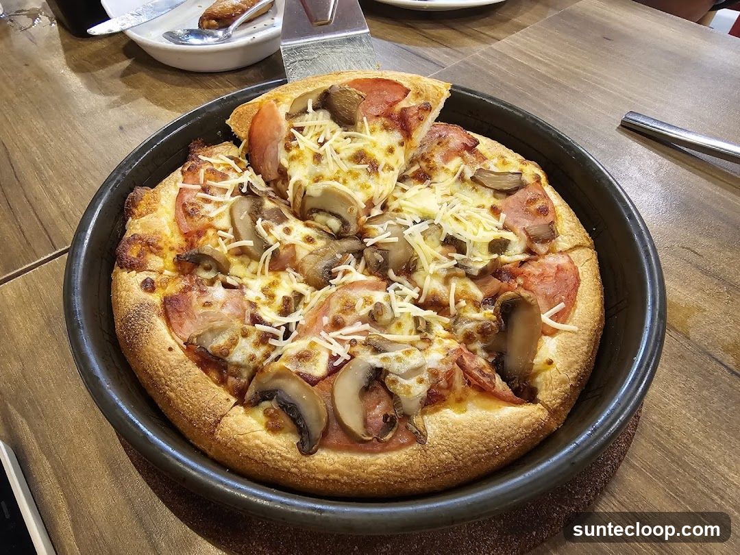 Pizza with Mushrooms and Ham