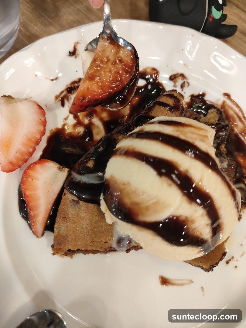 Dessert with Ice Cream and Strawberries