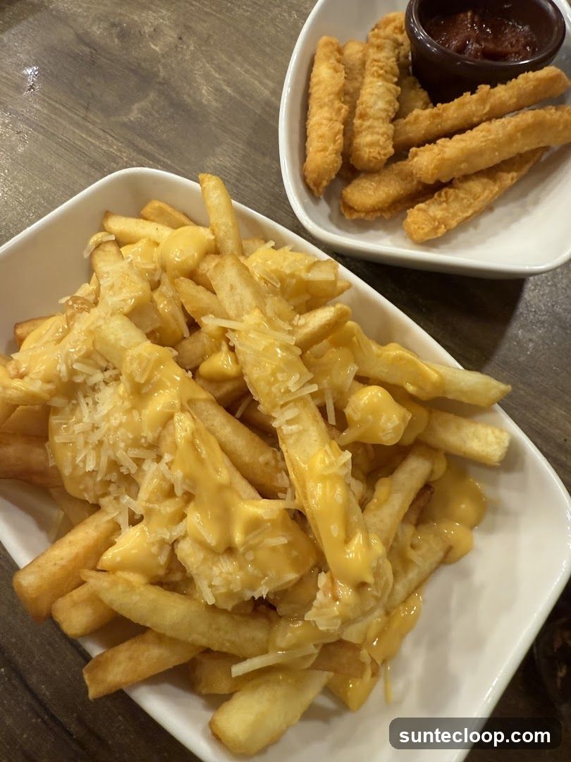 Cheese Fries and Chicken Strips
