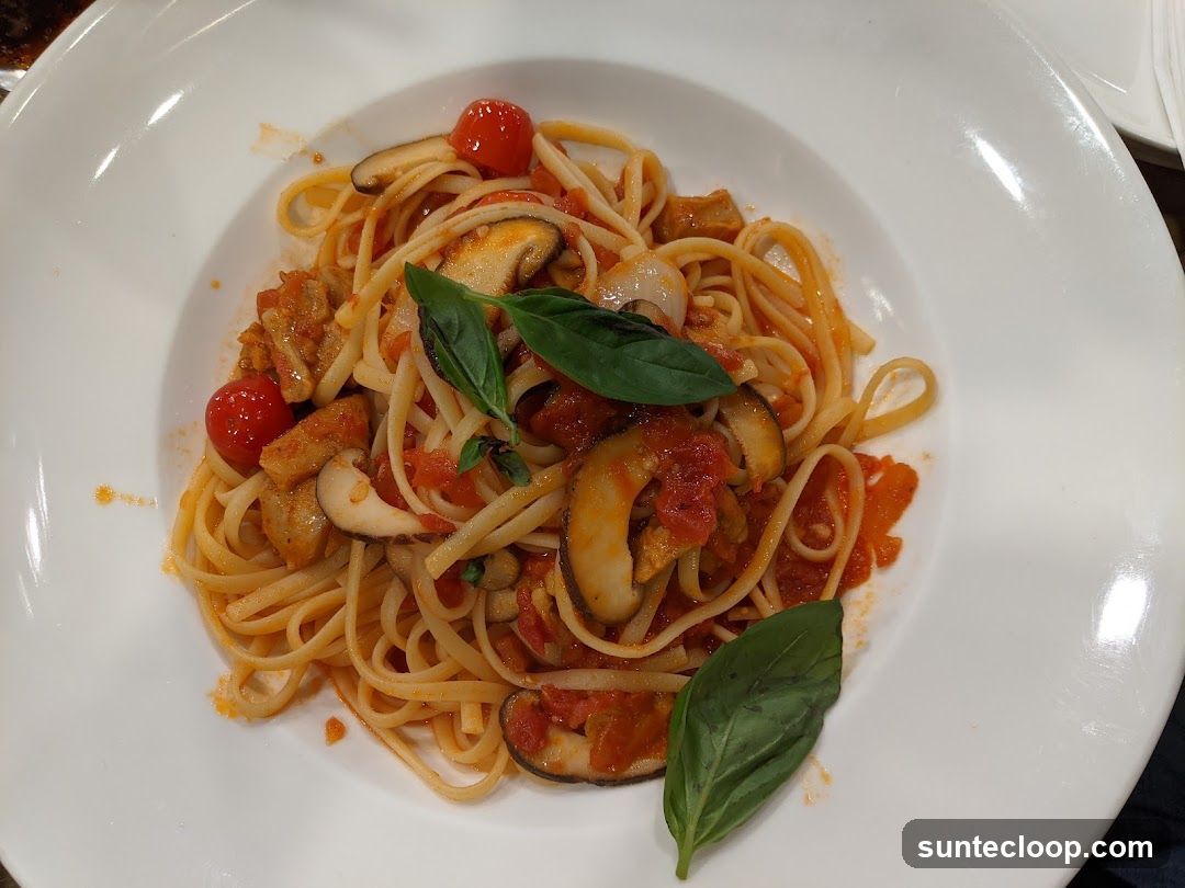 Pasta with Tomatoes and Mushrooms