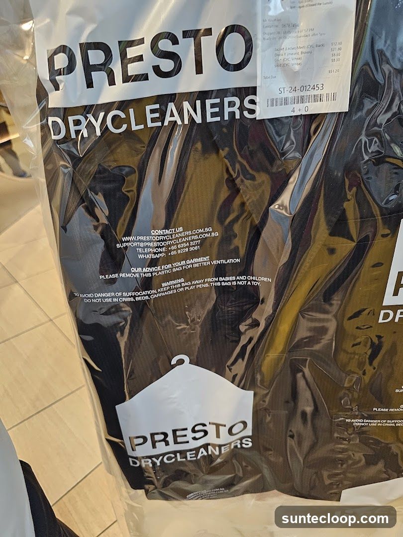 Presto Drycleaners Bag