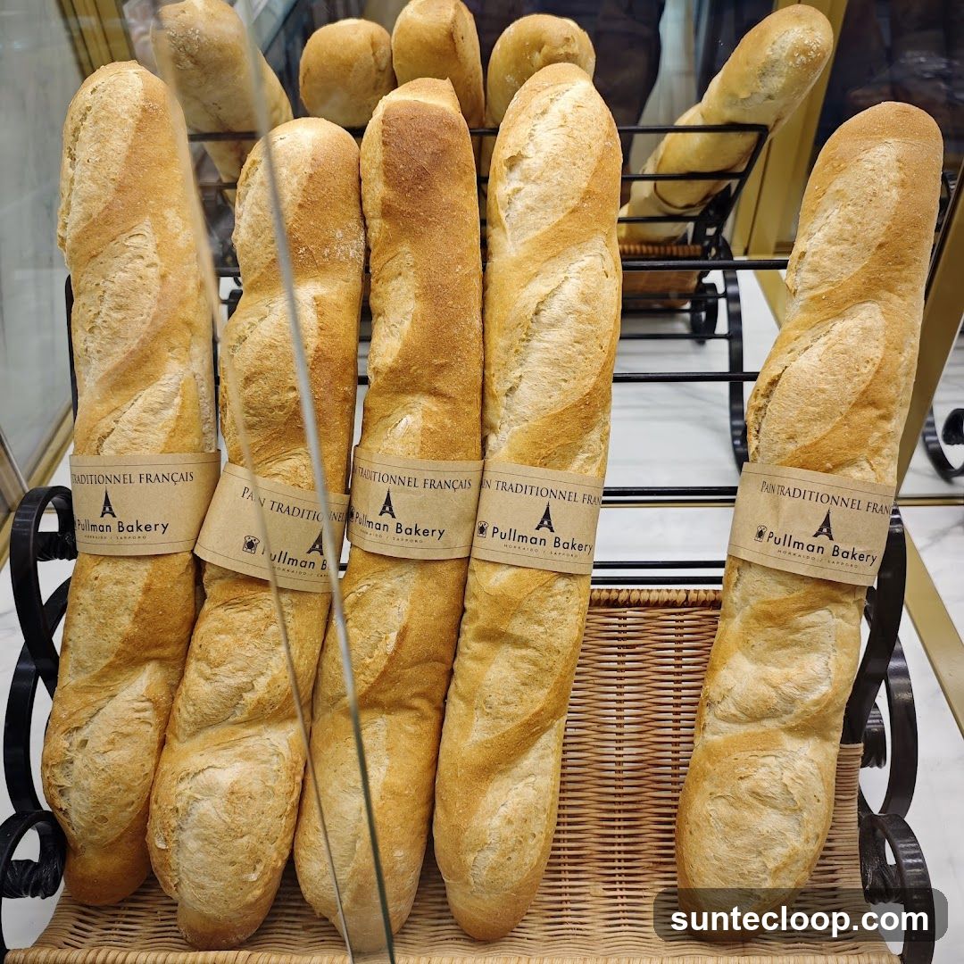 Baguettes in a Bakery Display