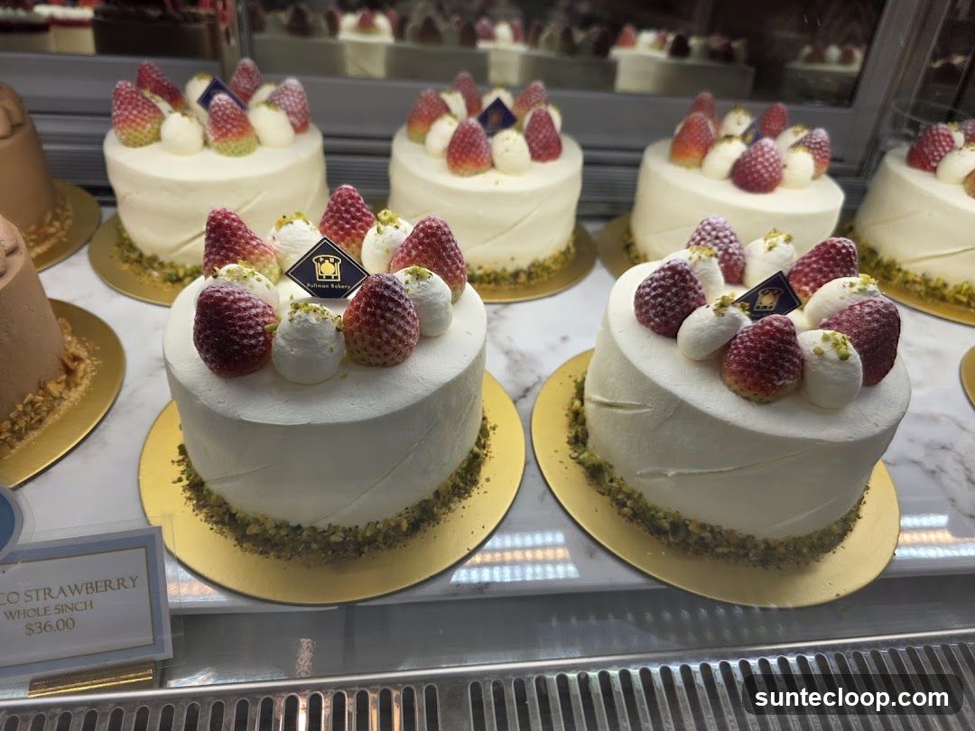 Cakes in a Display Case