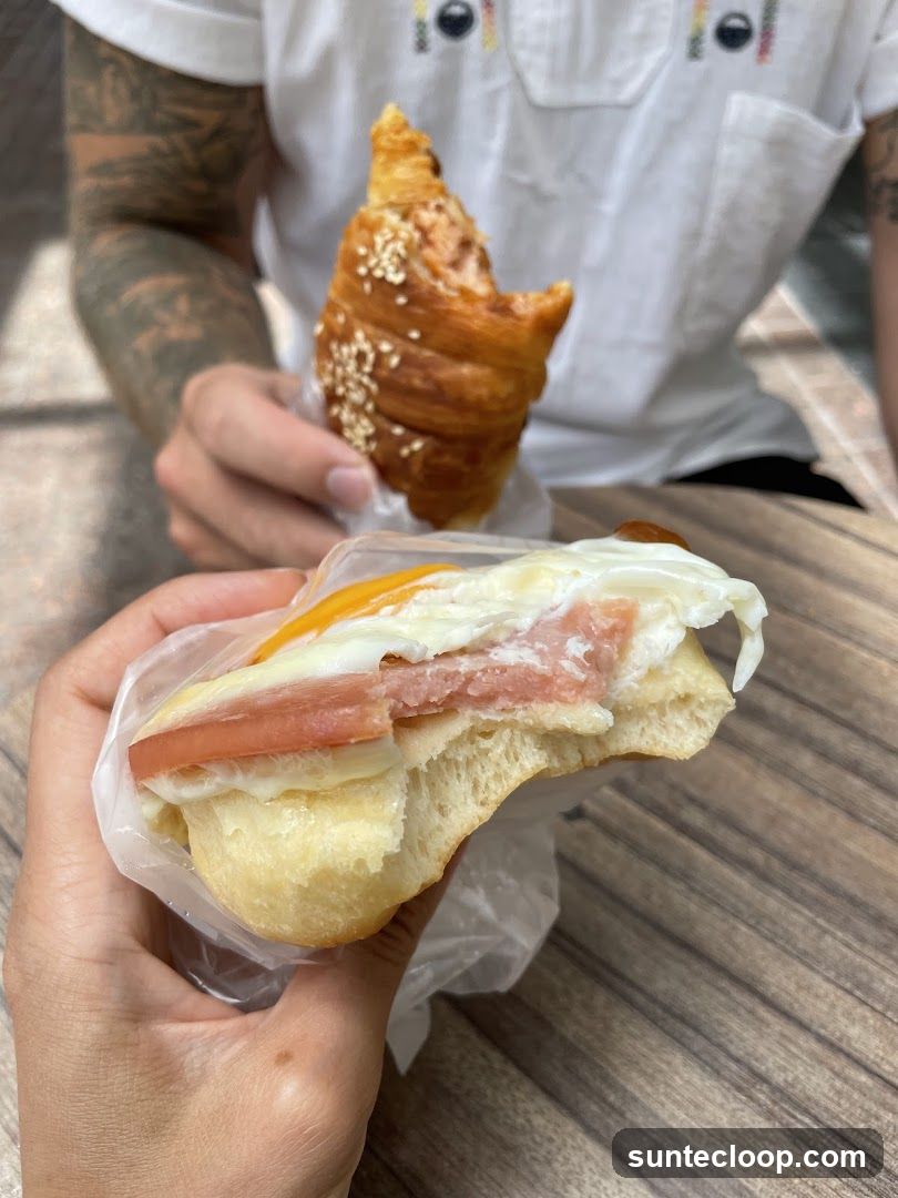 Croissant and Sandwich