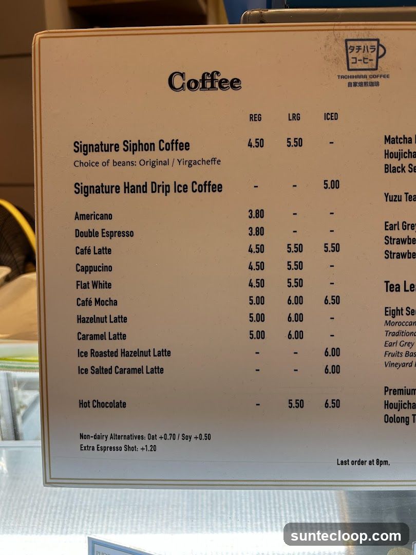 Coffee Menu