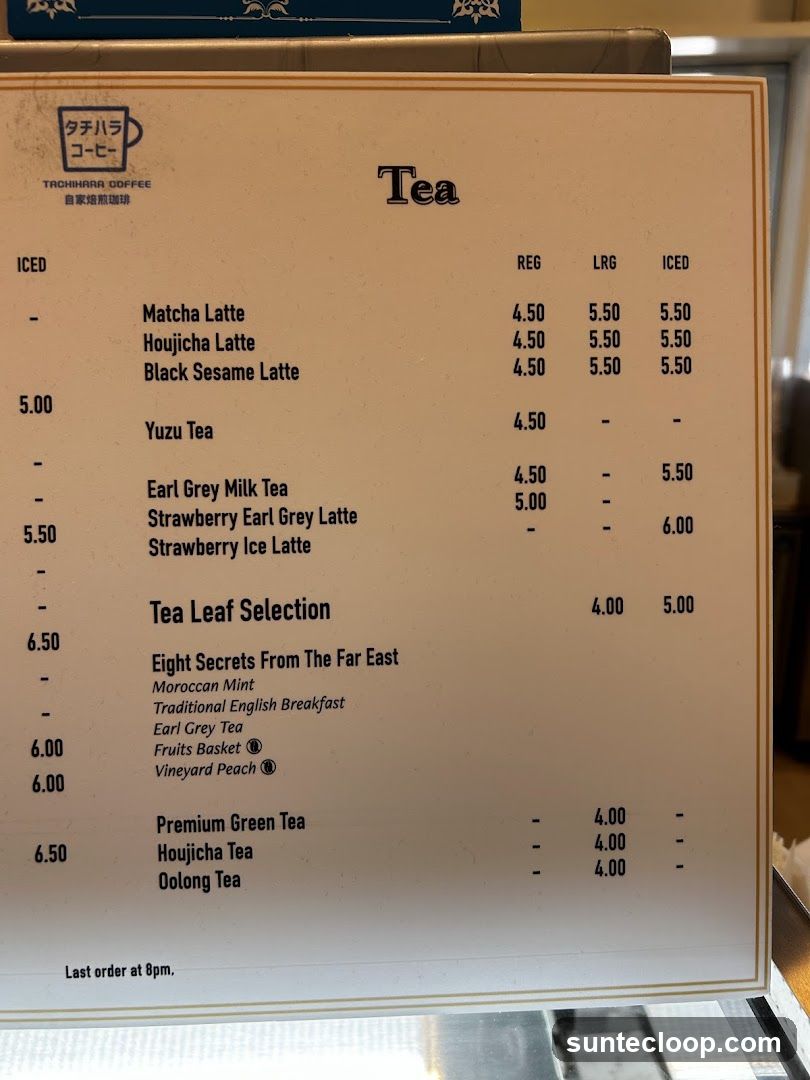 Tea Menu