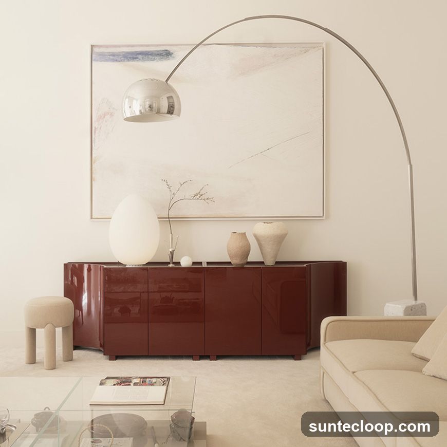 Modern Living Room with Arc Lamp