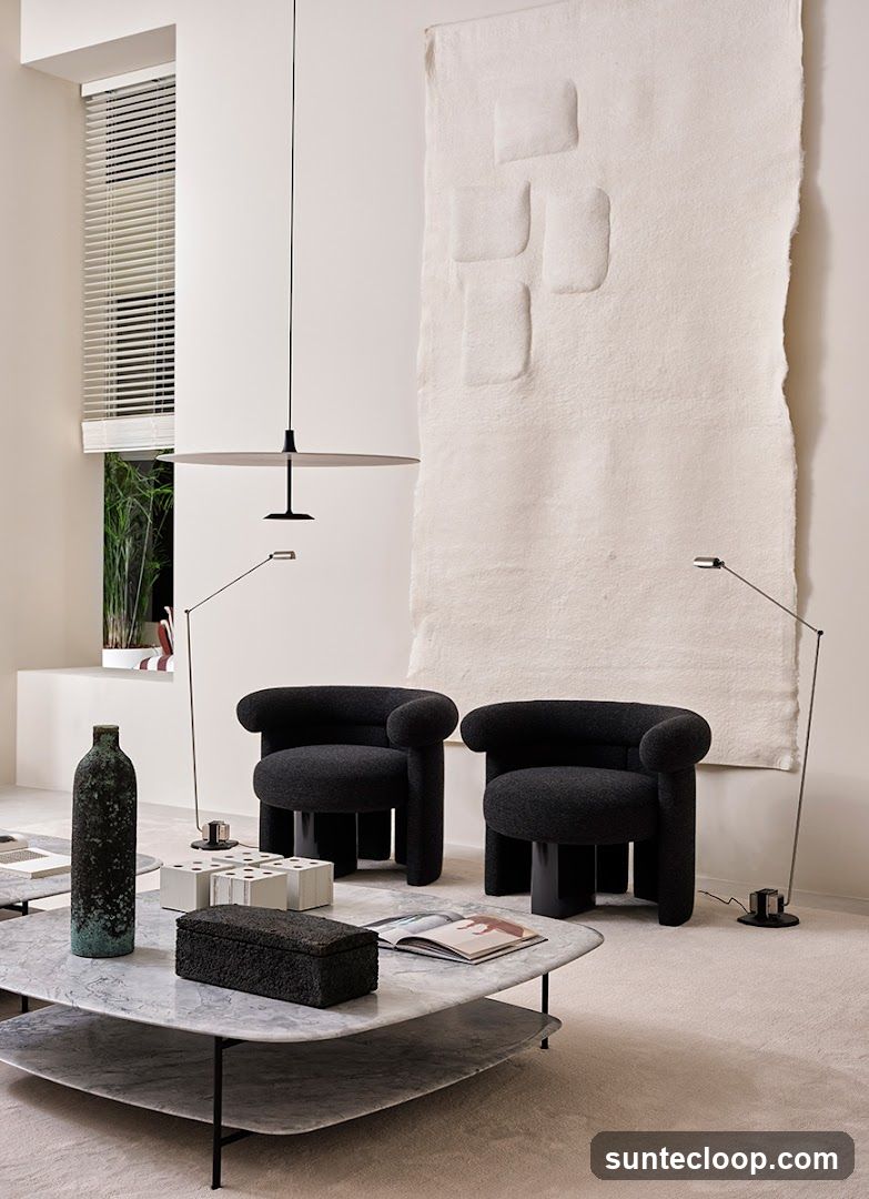 Modern Living Room with Sculptural Furniture