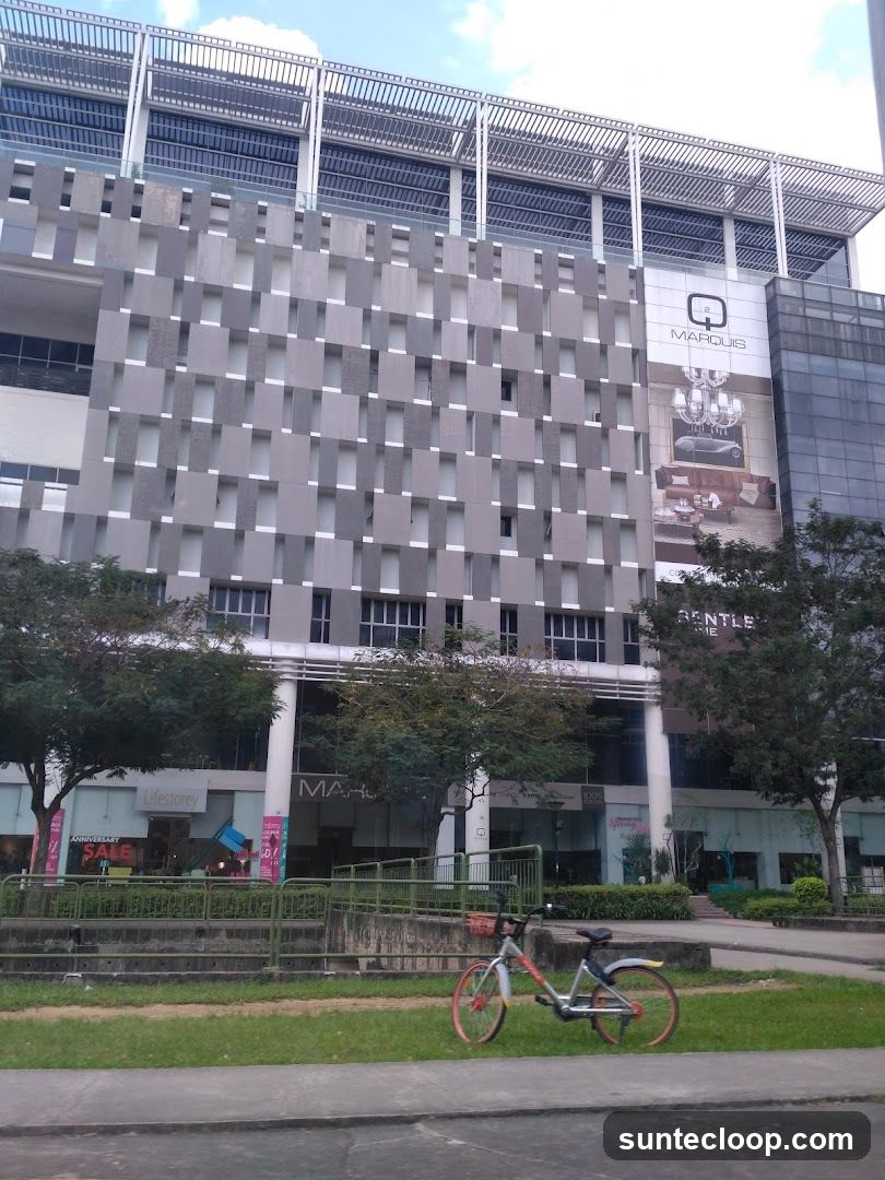 Modern Building Facade with Bicycle