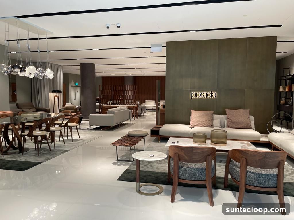 Interior of a furniture showroom