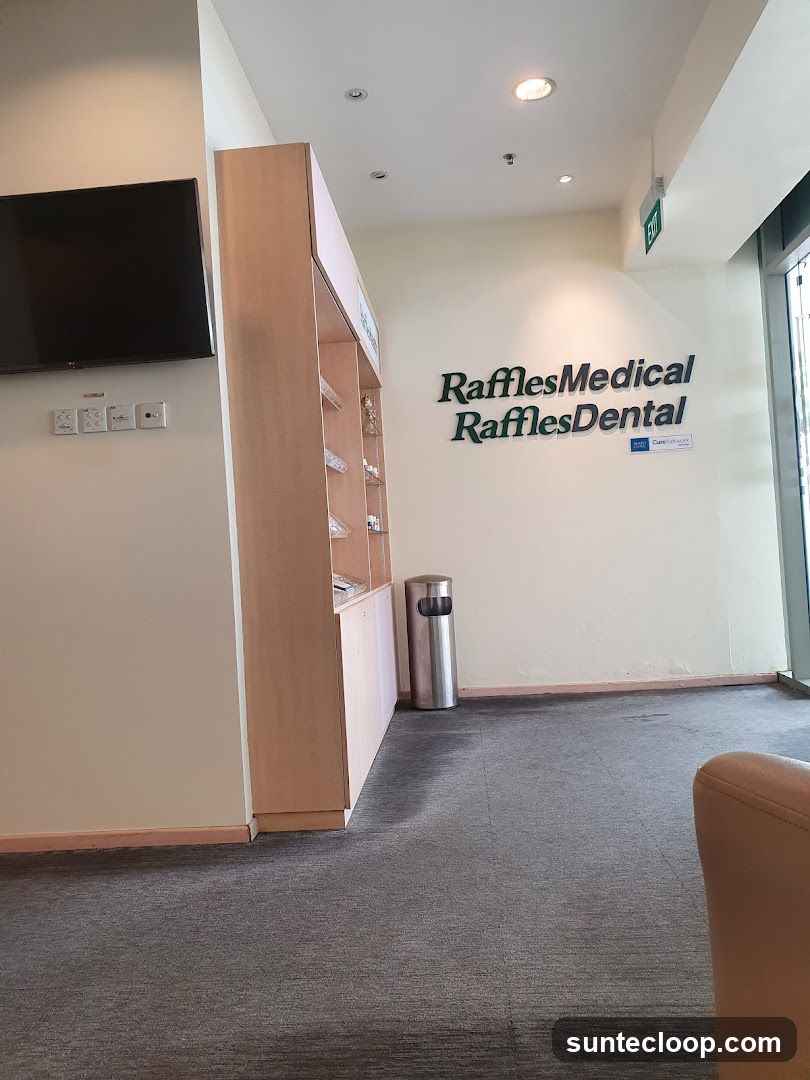 Raffles Medical and Raffes Dental waiting area