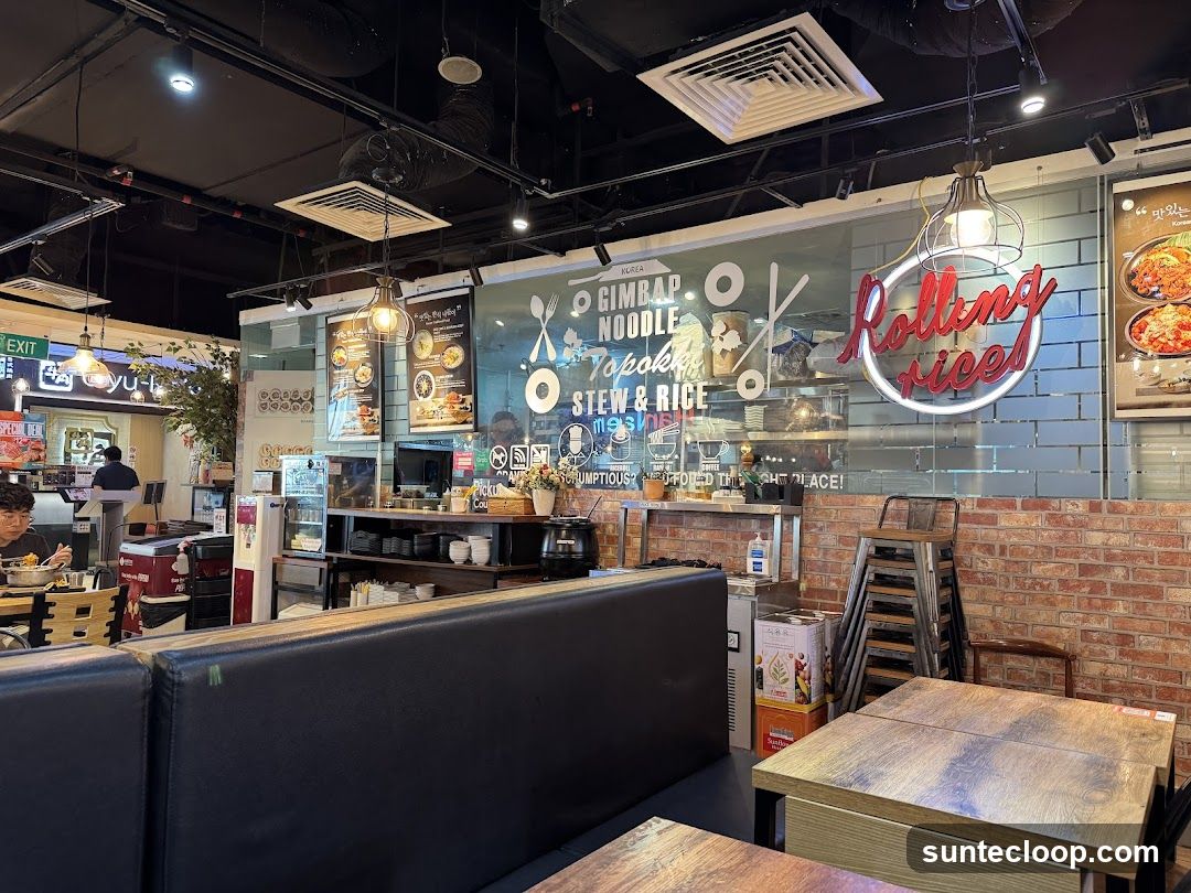 Restaurant Interior with Neon Sign