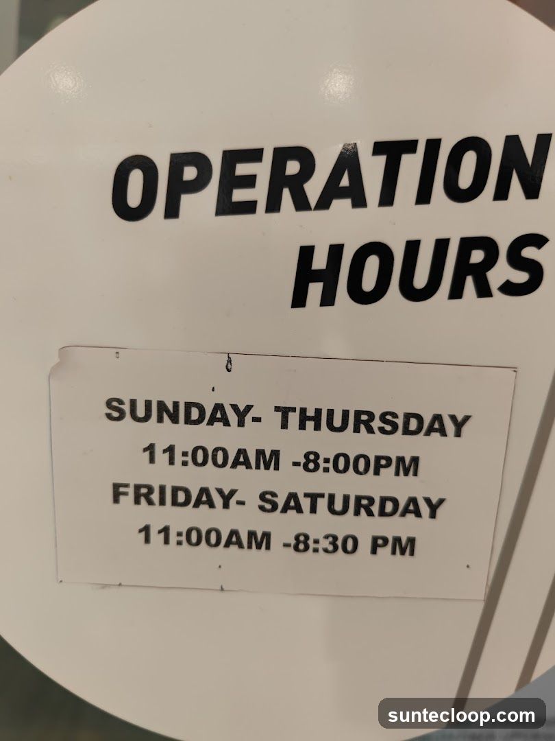 Operation Hours Sign