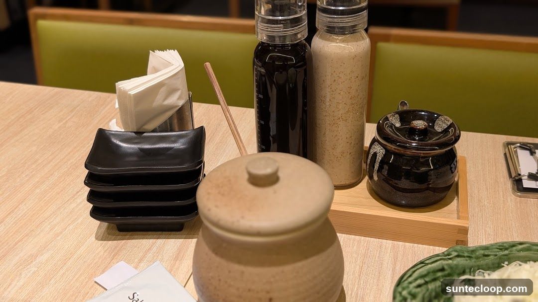 Table Setting with Condiments