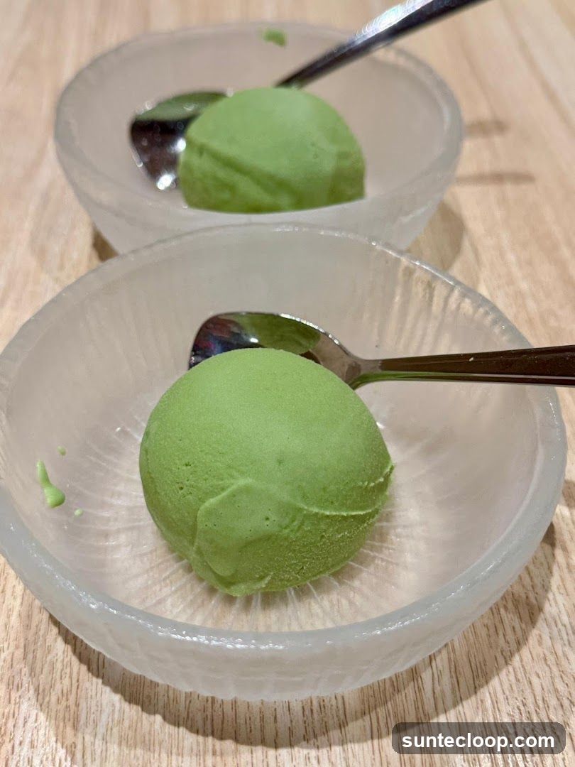 Green Ice Cream Scoops