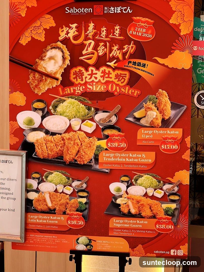 Saboten Japanese Cutlet Menu