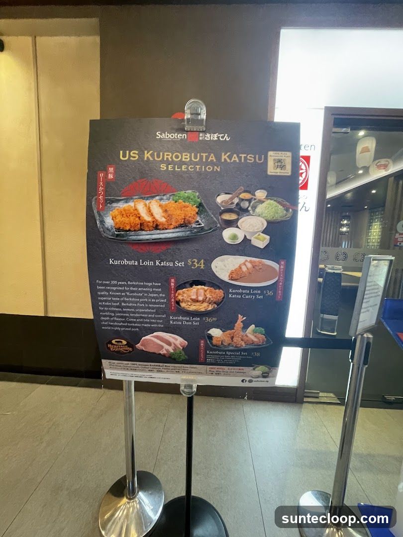 US Kurobuta Katsu Selection Menu