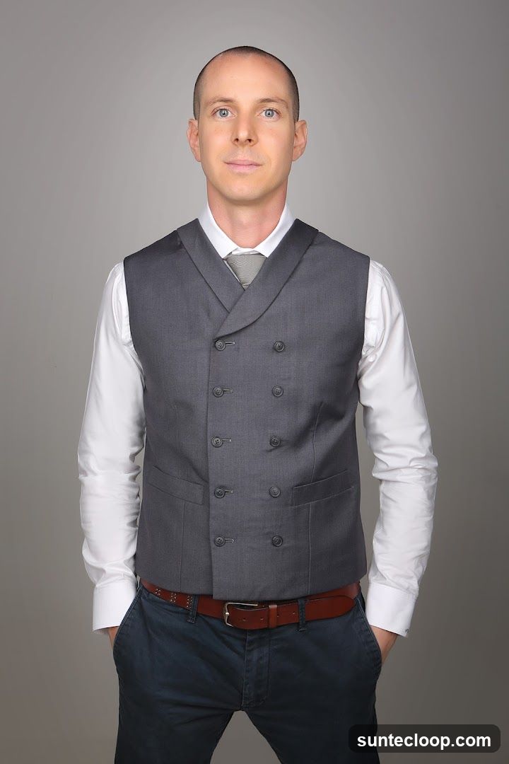 Man in Vest and Tie