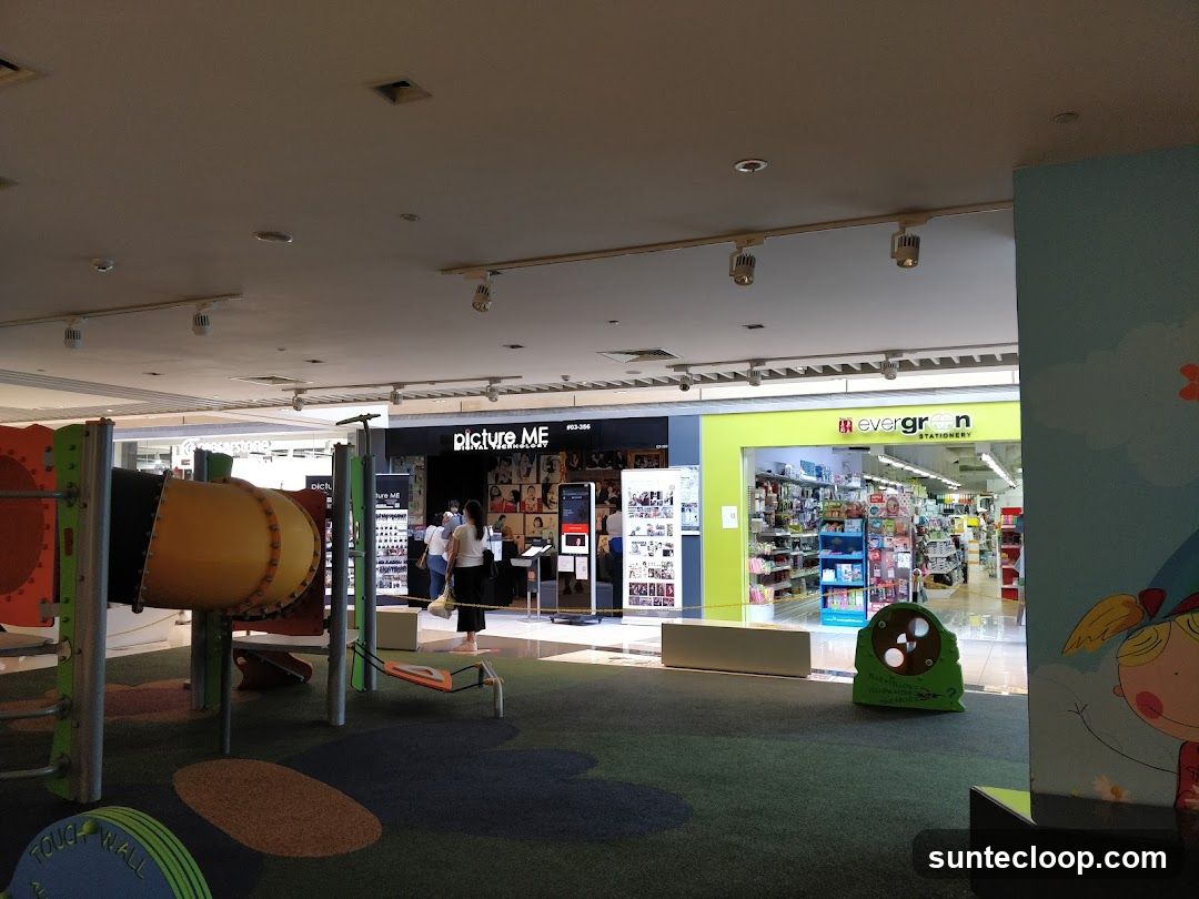Indoor playground and shops