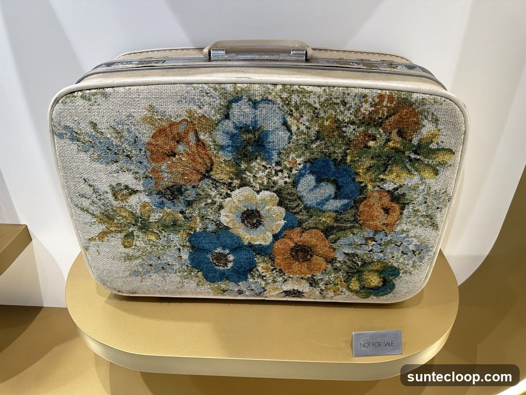 Vintage Suitcase with Floral Pattern