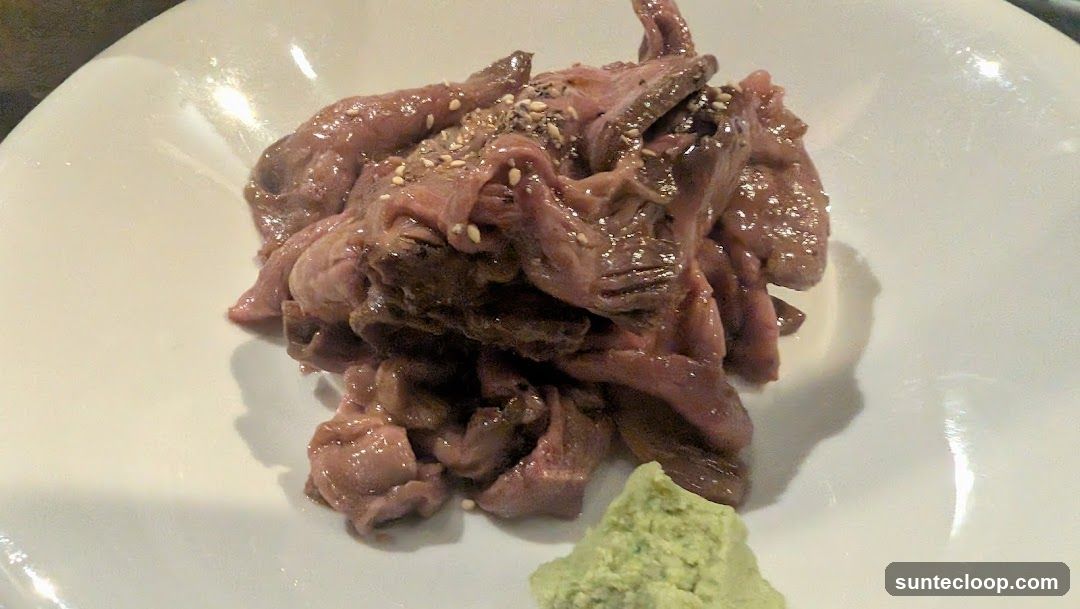 Cooked Meat Dish with Wasabi