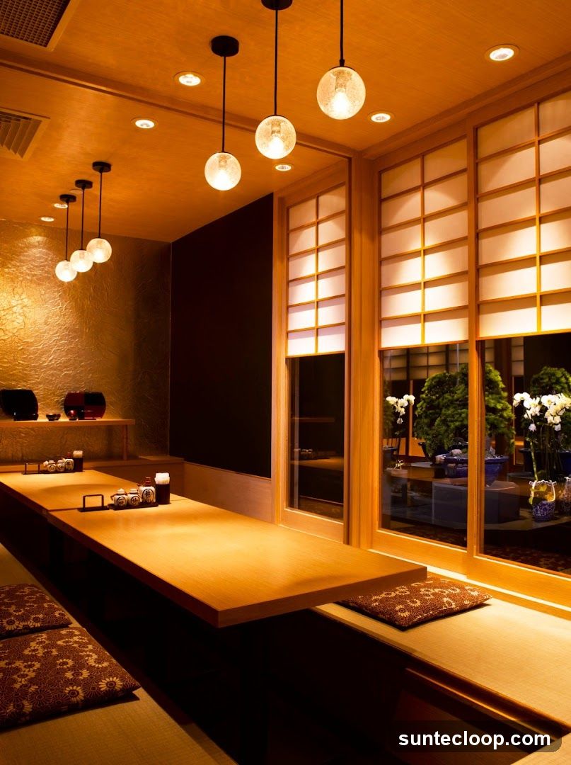 Restaurant Interior with Japanese Design Elements