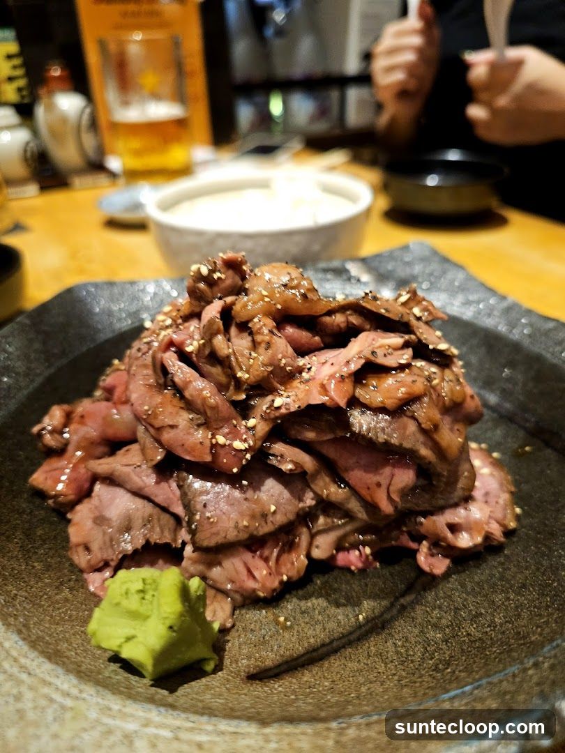 Sliced Beef Dish with Wasabi