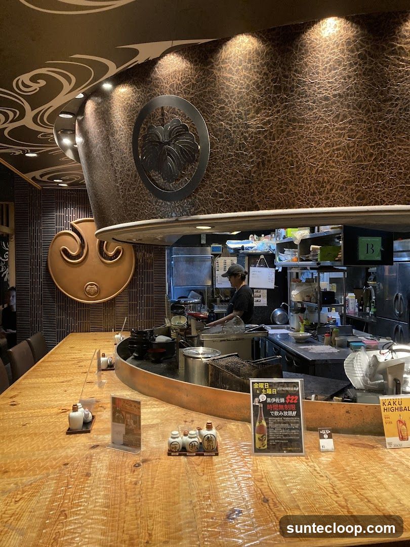 Restaurant Interior with Open Kitchen