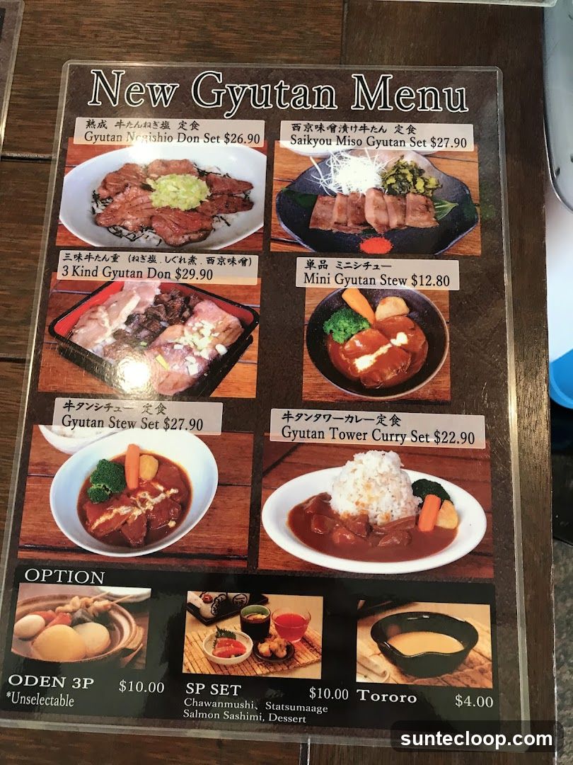 New Gyutan Menu