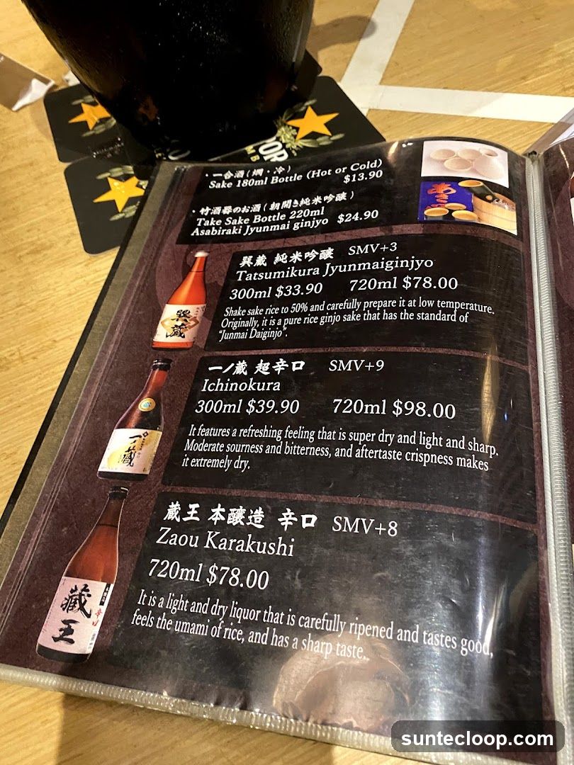 Sake Menu