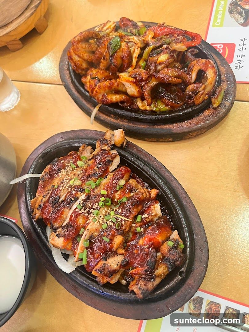 Spicy Octopus and Grilled Chicken