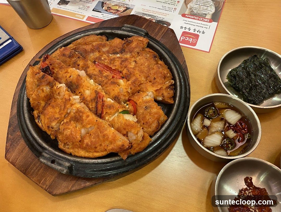 Korean Pancake with Side Dishes