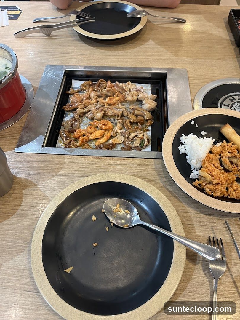 Grilling Meat and Rice
