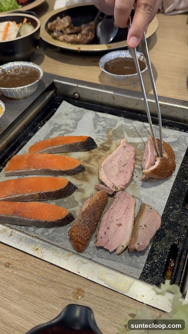 Grilling Salmon and Duck